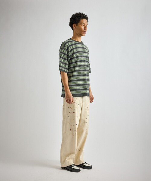 Saturdays NYC(サタデーズ ニューヨークシティ )の「Pacho Stripe Knit Top(Tシャツ/カットソー・レディース・ブラック系/パープル・L/M/S/XL)」の17枚目の写真
