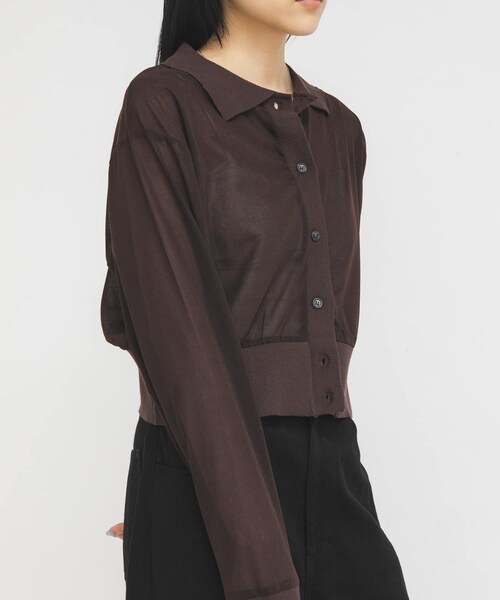 KBF(ケイビーエフ)の「シアーシャツカーディガン(シャツ/ブラウス・レディース・BLACK/BROWN・One)」の13枚目の写真