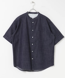 URBAN RESEARCH DOORS | リネンブレンド デニムバンドショートスリーブシャツ(シャツ/ブラウス)