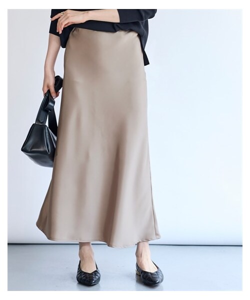 nissen（ニッセン）の「＜大きいサイズ＞サテンAラインスカート（防しわ）（スカート・レディース・ラテピンク/グレージュ/ネイビー/カーキ・L/LL/3L/4L/5L/6L/8L/10L）」の20枚目の写真
