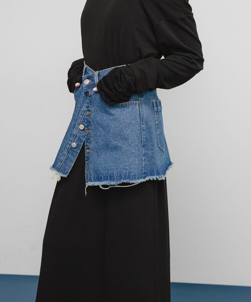 KBF（ケイビーエフ）の「デニムミニスカート（デニムスカート・レディース・L.BLUE/BLUE・one）」の8枚目の写真