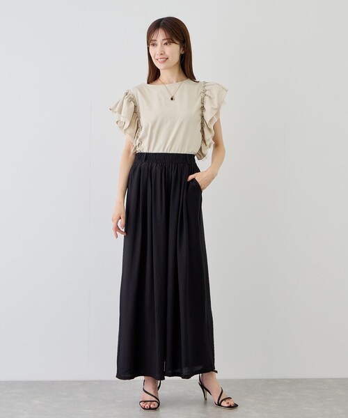 Jayro(ジャイロ)の「フレアワイドパンツ(その他パンツ・レディース・ブラック/グレー/ホワイト系/ベージュ・F)」の18枚目の写真
