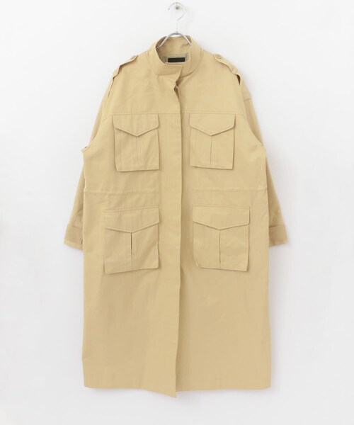 KBF（ケイビーエフ）の「ドロストミリタリーコート（ミリタリージャケット・レディース・BEIGE/KHAKI/ORANGE・one）」の5枚目の写真