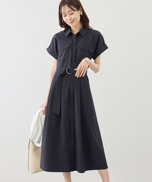 ROPE' PICNIC(ロペピクニック)の「アウトポケットシャツコンシャスワンピース/リンクコーデ(ワンピース・レディース・ダークブラウン系/ネイビー/ネイビー系・M/S)」の21枚目の写真