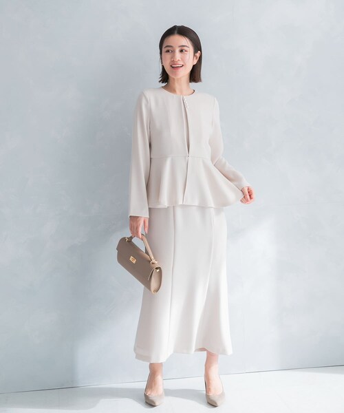 URBAN RESEARCH ROSSO（アーバンリサーチロッソ）の「kaene　フレアジャケットセットワンピース（ワンピース・レディース・beige/navy・M）」の7枚目の写真