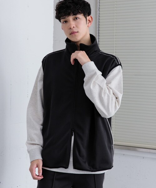 SENSE OF PLACE by URBAN RESEARCH（センスオブプレイスバイアーバンリサーチ）の「トラックジャージラインベスト（ベスト・メンズ・BLACK/BROWN・M/L）」の10枚目の写真