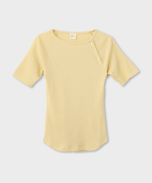 ROPE'(ロペ)の「【一部店舗限定】【REALM(レルム)】HALF-SLEEVE TOP|半袖Tシャツ 26SS(Tシャツ/カットソー・レディース・ホワイト/パープル/イエロー・38)」の9枚目の写真