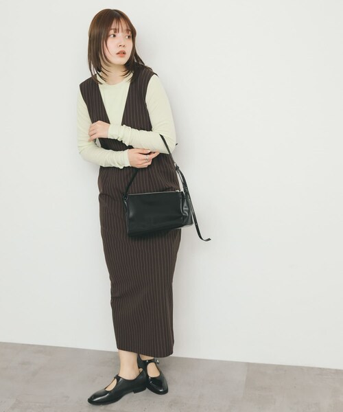 KBF（ケイビーエフ）の「アシンメトリースリムショルダーBAG（ショルダーバッグ・レディース・BLACK/IVORY/CAMEL・one）」の18枚目の写真