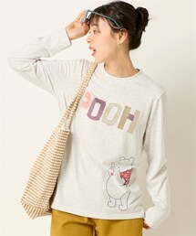 nissen | 大きいサイズ　長袖プリントＴシャツ（ディズニー）(Tシャツ/カットソー)