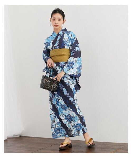 nissen（ニッセン）の「大きいサイズ 二部式浴衣（浴衣・レディース・白系(朝顔)/紺系(百合・桜)/白×紺系(撫子)/黒系(麻の葉)/ベージュ系リーフ柄・S~M相当/L~LL相当/3L~4L相当/5L~6L相当）」の19枚目の写真