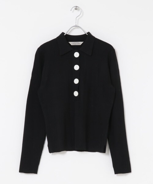 URBAN RESEARCH ROSSO（アーバンリサーチロッソ）の「Torrazzo Donna　Rib Knit Polo Shirt（ニット/セーター・レディース・BLACK/BEIGE/GRAY・Free）」の4枚目の写真