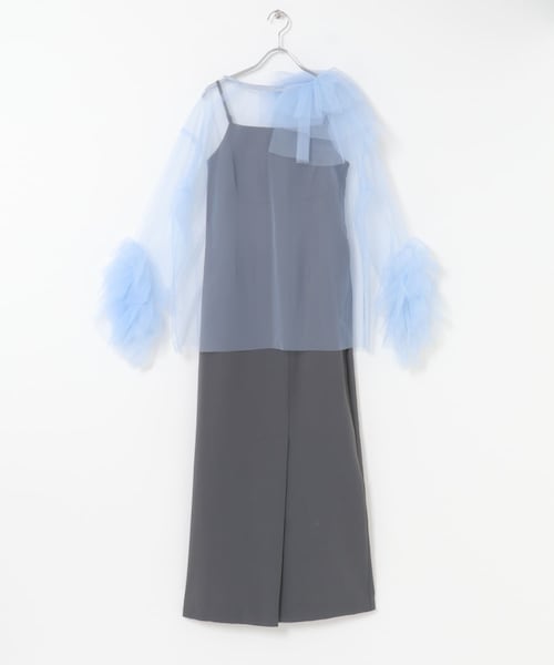 URBAN RESEARCH ROSSO（アーバンリサーチロッソ）の「BLOOMING TULLE DRESS（ワンピース・レディース・L.BLUE/OLIVE/BLACK・36/38）」の4枚目の写真