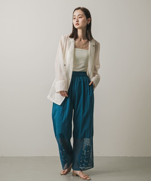 SENSE OF PLACE by URBAN RESEARCH(センスオブプレイスバイアーバンリサーチ)の「シアーテーラードジャケット(テーラードジャケット・レディース・IVORY/BLACK/CHECK/BROWN・one)」の8枚目の写真