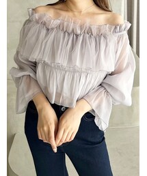 MERCURYDUO | シアーフリルブラウス(シャツ/ブラウス)