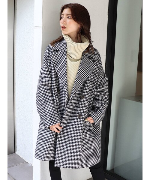 MURUA（ムルーア）の「ルーズミディコート（その他アウター・レディース・ブラック/ボルドー/ミックス・F）」の5枚目の写真