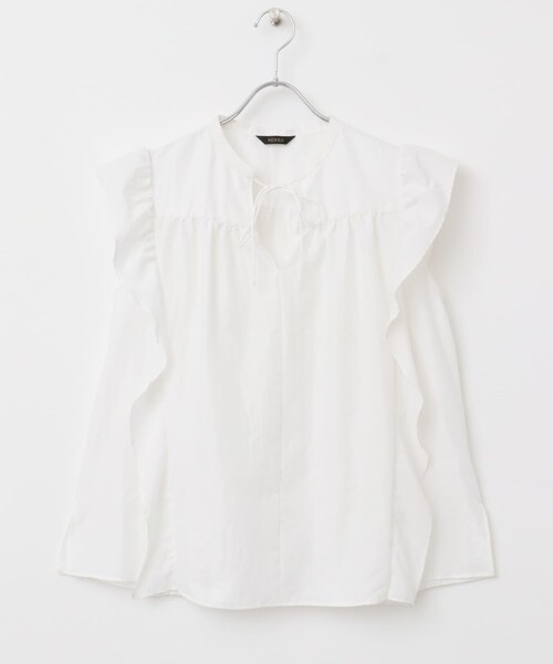 URBAN RESEARCH ROSSO（アーバンリサーチロッソ）の「フリルブラウス（シャツ/ブラウス・レディース・bk print/off/sax・FREE）」の18枚目の写真