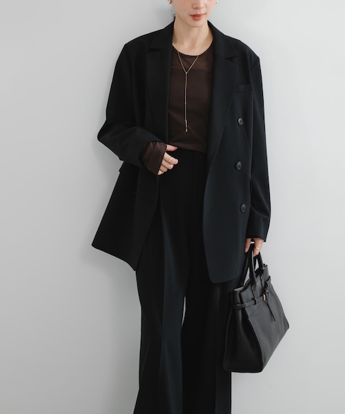 URBAN RESEARCH（アーバンリサーチ）の「ウールブレンドテーラードジャケット（テーラードジャケット・レディース・GRY STRIPE/BLACK・36/38）」の4枚目の写真