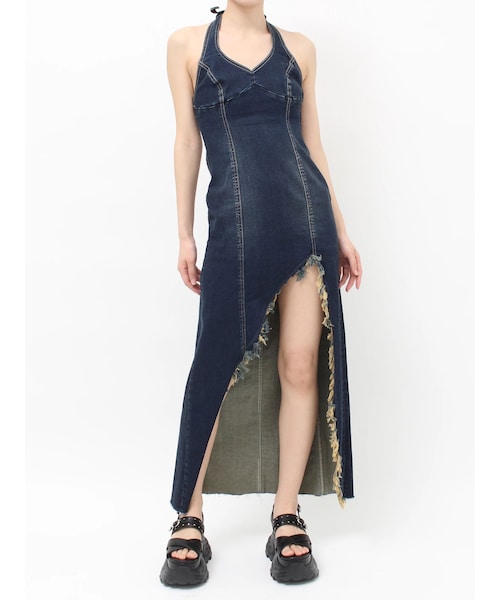 EVRIS（エヴリス）の「デニムロングワンピース（ワンピース・レディース・ホワイト/ブルー/インディゴ・S/M）」の18枚目の写真