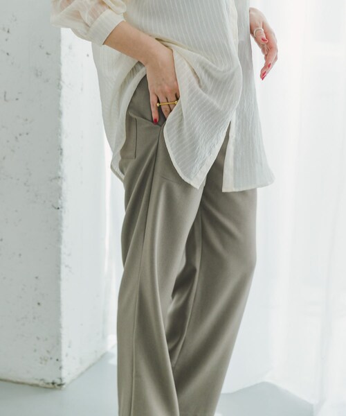 ITEMS URBANRESEARCH（アイテムズ アーバンリサーチ）の「リネンライクイージーワイドパンツ（その他パンツ・レディース・BRN/YEL/BLK/MOC・FREE）」の21枚目の写真