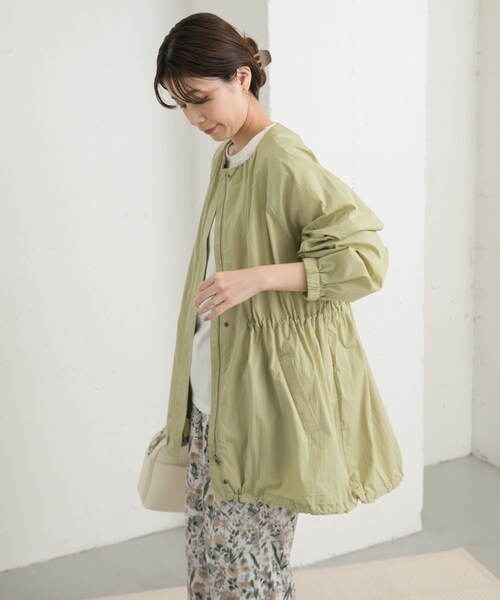 URBAN RESEARCH DOORS（アーバンリサーチドアーズ）の「ギャザーノーカラーブルゾン（ブルゾン・レディース・L.KHAKI/NAVY・M）」の10枚目の写真