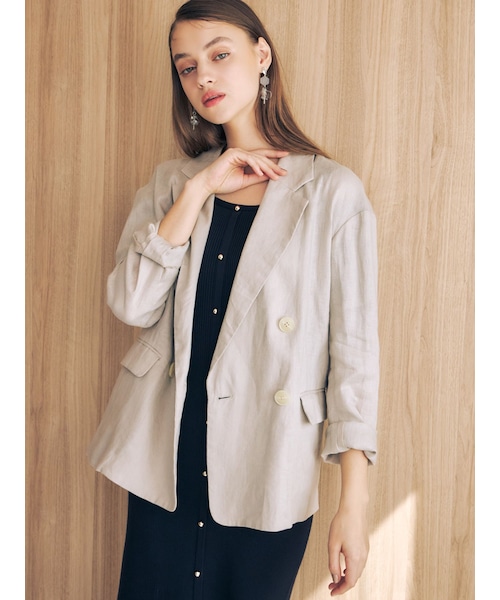 MERCURYDUO（マーキュリーデュオ）の「リネンジャケット（テーラードジャケット・レディース・チャコールグレー/ブラウン/ベージュ・S/M）」の18枚目の写真