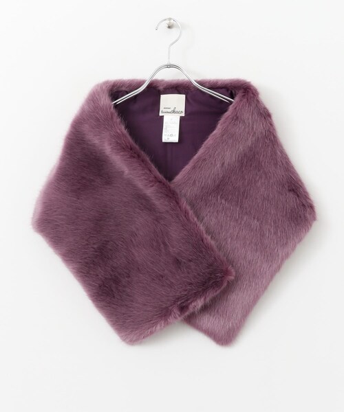 URBAN RESEARCH ROSSO（アーバンリサーチロッソ）の「troisiemechaco　ECOFUR Shawl∴（ストール/ショール・レディース・PURPLE/IVORY×BE・FREE/Free）」の9枚目の写真