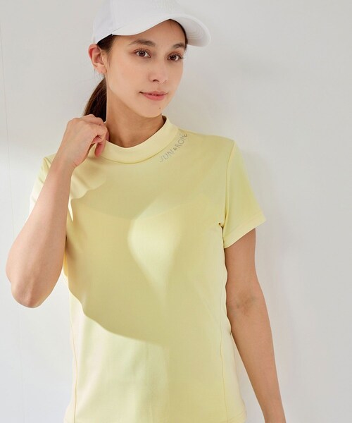 ROPE'(ロペ)の「ラインストーン半袖モックプルオーバー/UV・速乾・接触冷感(Tシャツ/カットソー・レディース・ブラック/ホワイト/イエロー・L/M/S)」の22枚目の写真