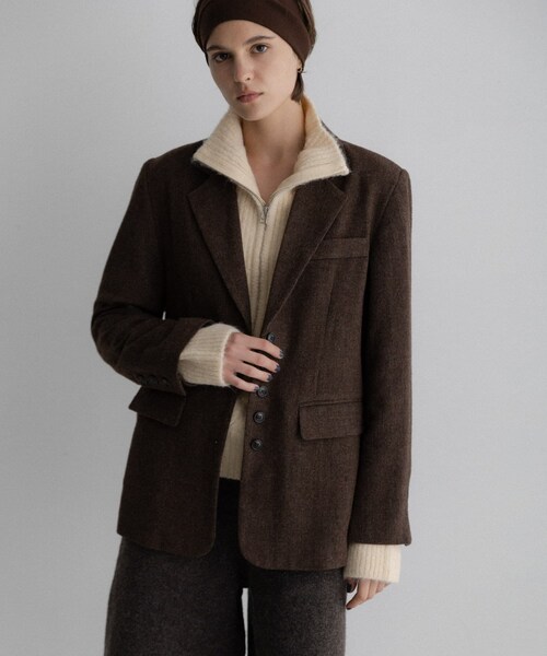 URBAN RESEARCH Sonny Label（アーバンリサーチサニーレーベル）の「ツイードテーラードジャケット（テーラードジャケット・レディース・ブラウン/ダークブラウン・Free）」の5枚目の写真