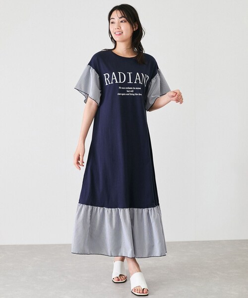 Jayro（ジャイロ）の「フロッキーロゴドッキングワンピース（ワンピース・レディース・ブラック/グレー/ネイビー・M）」の5枚目の写真