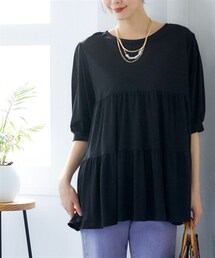 nissen | 大きいサイズ 美ラクRUタッチティアードチュニック（接触冷感・UVカット）(チュニック)