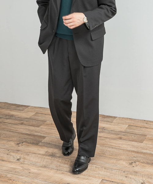 URBAN RESEARCH DOORS（アーバンリサーチドアーズ）の「LIFE STYLE TAILOR　レトロヘリンボンストレッチ2タックパンツ（スラックス・メンズ・BLACK/GRAY・S/M/L/XL）」の7枚目の写真