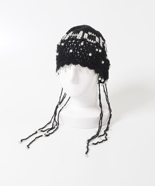 THE GOODLAND MARKET（ザグッドランドマーケット）の「old honey　58℃ KNIT CAP（ニットキャップ/ビーニー・レディース・BLACK/RED・Free）」の4枚目の写真