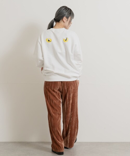 THE GOODLAND MARKET（ザグッドランドマーケット）の「77circa　cats eye print sweat（スウェット・レディース・white1/black1・L/XL）」の18枚目の写真