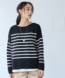 nissen | マシュマロニットミラノリブボートネックトップス＜大きいサイズ有＞(ニット/セーター)