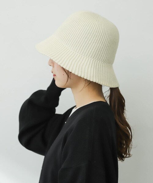 SENSE OF PLACE by URBAN RESEARCH(センスオブプレイスバイアーバンリサーチ)の「ニットバケットハット(ハット・レディース・BLACK/IVORY・one)」の5枚目の写真