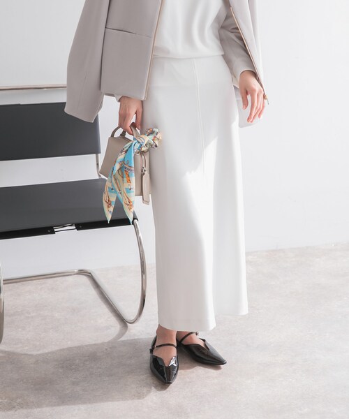 URBAN RESEARCH ROSSO（アーバンリサーチロッソ）の「ストレッチジョーゼットスカート（スカート・レディース・WHITE/GREIGE/NAVY・Free）」の5枚目の写真