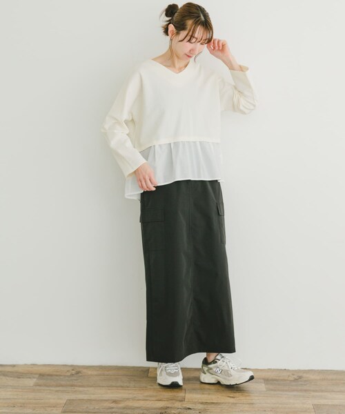 ITEMS URBANRESEARCH（アイテムズ アーバンリサーチ）の「カットミラノドッキングプルオーバー（Tシャツ/カットソー・レディース・BORDER/OFF/BLK・FREE）」の9枚目の写真