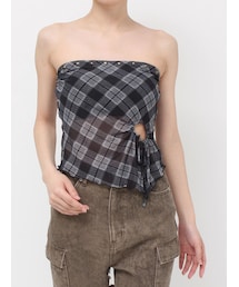 EVRIS | チェックベアトップ(キャミソール)
