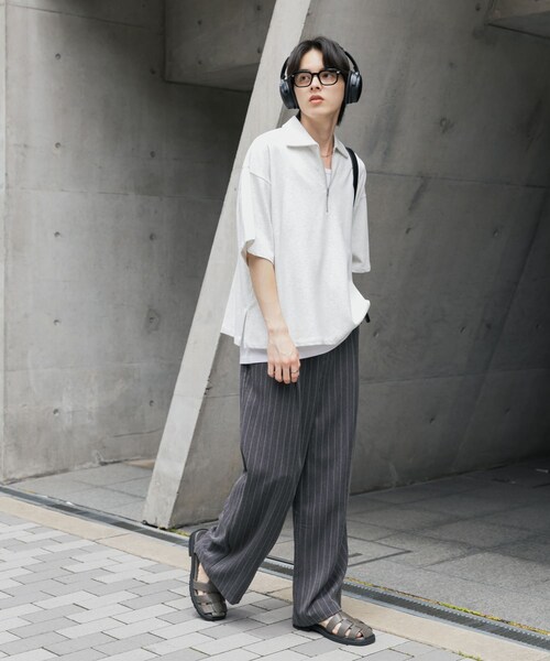 SENSE OF PLACE by URBAN RESEARCH(センスオブプレイスバイアーバンリサーチ)の「ピンストライプタックワイドスラックス(その他パンツ・メンズ・CHARCOAL/BROWN/GREIGE・M/L)」の10枚目の写真