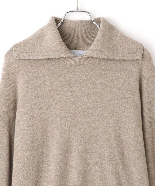 ADAM ET ROPE'(アダムエロペ)の「カシミア混ZIPタートルネックプルオーバー(ニット/セーター・レディース・グレー/ベージュ・F)」の20枚目の写真