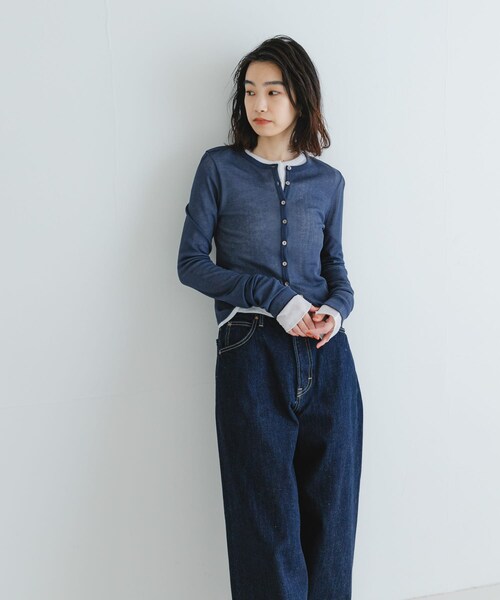 URBAN RESEARCH（アーバンリサーチ）の「『MADE IN JAPAN』シアーテレコショートカーディガン（カーディガン/ボレロ・レディース・NAVY/WHITE/BUTTER・FREE）」の22枚目の写真