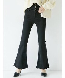 GYDA | H/Wボタンフレアデニムパンツ(デニムパンツ)