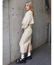 EVRIS | サイドオープンレイヤードニットワンピース(ワンピース)