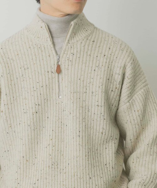 ITEMS URBANRESEARCH(アイテムズ アーバンリサーチ)の「ウール混 ハーフジップ モックネックニット(ニット/セーター・メンズ・WHT/NVY/BLK・M/L)」の9枚目の写真
