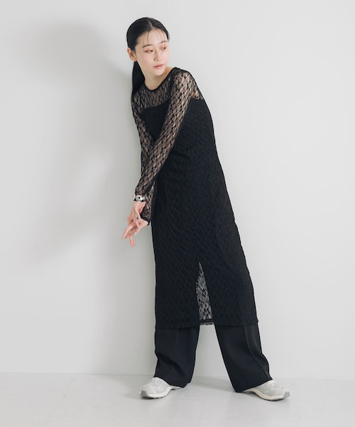 URBAN RESEARCH（アーバンリサーチ）の「ストレッチレースカットワンピース（ワンピース・レディース・OFF/BLACK・FREE）」の22枚目の写真