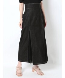 LAGUNAMOON | レースアッププリーツタイトデニムスカート(デニムスカート)