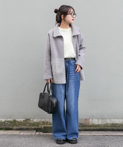 ITEMS URBANRESEARCH(アイテムズ アーバンリサーチ)の「ボア切替ジャケット(テーラードジャケット・レディース・L.BEG/GRY・Free)」の10枚目の写真
