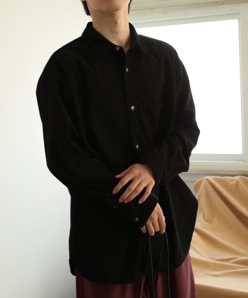 SENSE OF PLACE by URBAN RESEARCH（センスオブプレイスバイアーバンリサーチ）の「コーデュロイルーズシャツ（シャツ/ブラウス・メンズ・IVORY/BLACK/BLUE/L.KHAKI・M/L）」の16枚目の写真