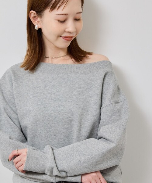 ROPE' PICNIC（ロペピクニック）の「2WAYボートネックスウェット/リンクコーデ（スウェット・レディース・ブラック/ライトグレー/キナリ・F）」の14枚目の写真