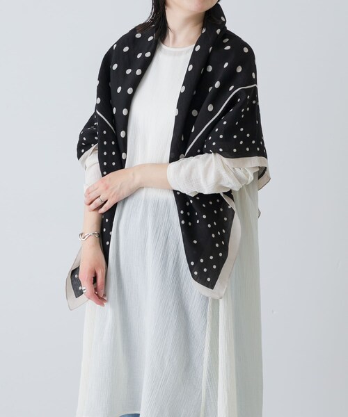かぐれ(カグレ)の「manipuri STOLEジオメドット(ストール/ショール・レディース・BLACK/BEIGE・-)」の4枚目の写真